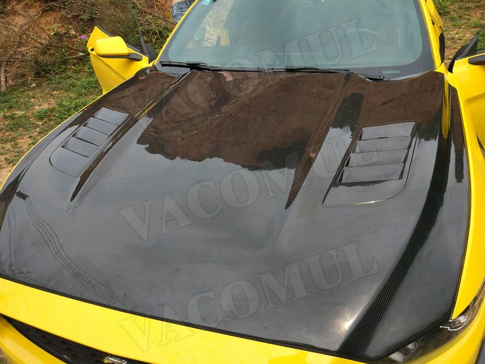 

Carbon Fiber Front Covers Bumper Engine Hood Bonnet Decoration Trims for Ford Mustang Coupe Convertible 2 Door 2015-2017