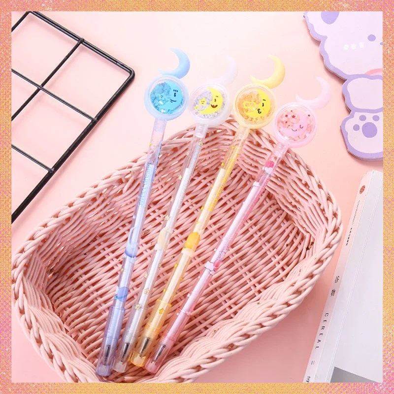 Wholesale Creative Network Red Moon Heart Sequined Gel Pens Set Cute Students Office Stationery Prize Kawaii Stationery