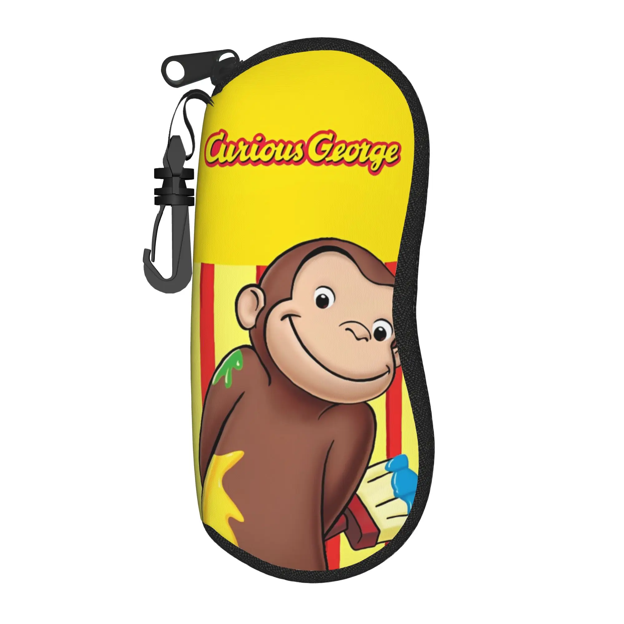 Curious George African monkey Anime Glasses Case Unisex Convenient Accessories  Glasses Storage Box Gift Eyewear Container