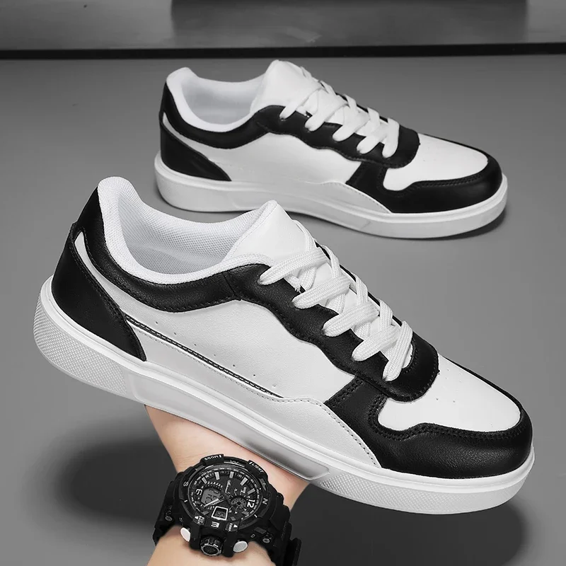 Classic Men's Casual Shoes Leather Breathable Men and Women Versatile White Shoe Dirty-resistant Non-slip Couple Sports Sneakers