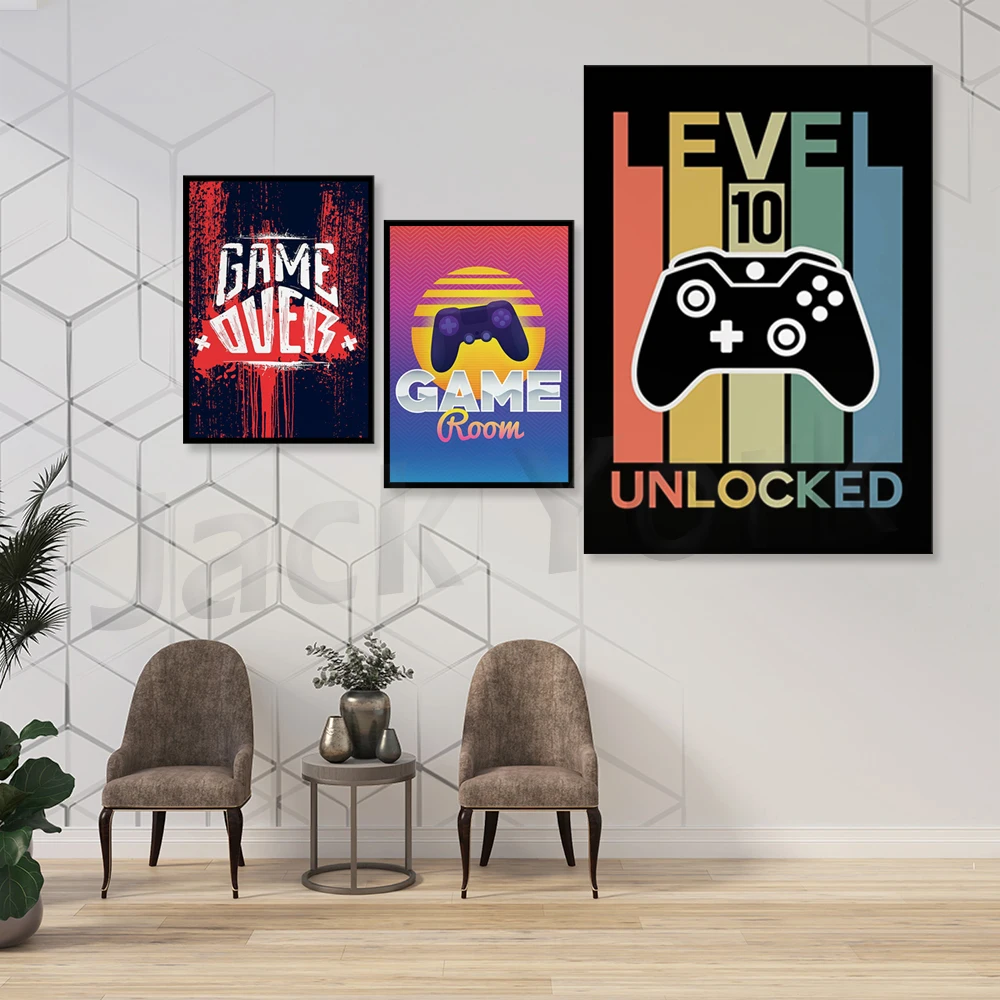 Game Room Poster, Home Wall Decor, Gift for Home, Wall Art, Game Wall Decor, Retro Art, Game Decor, Gamepad Poster