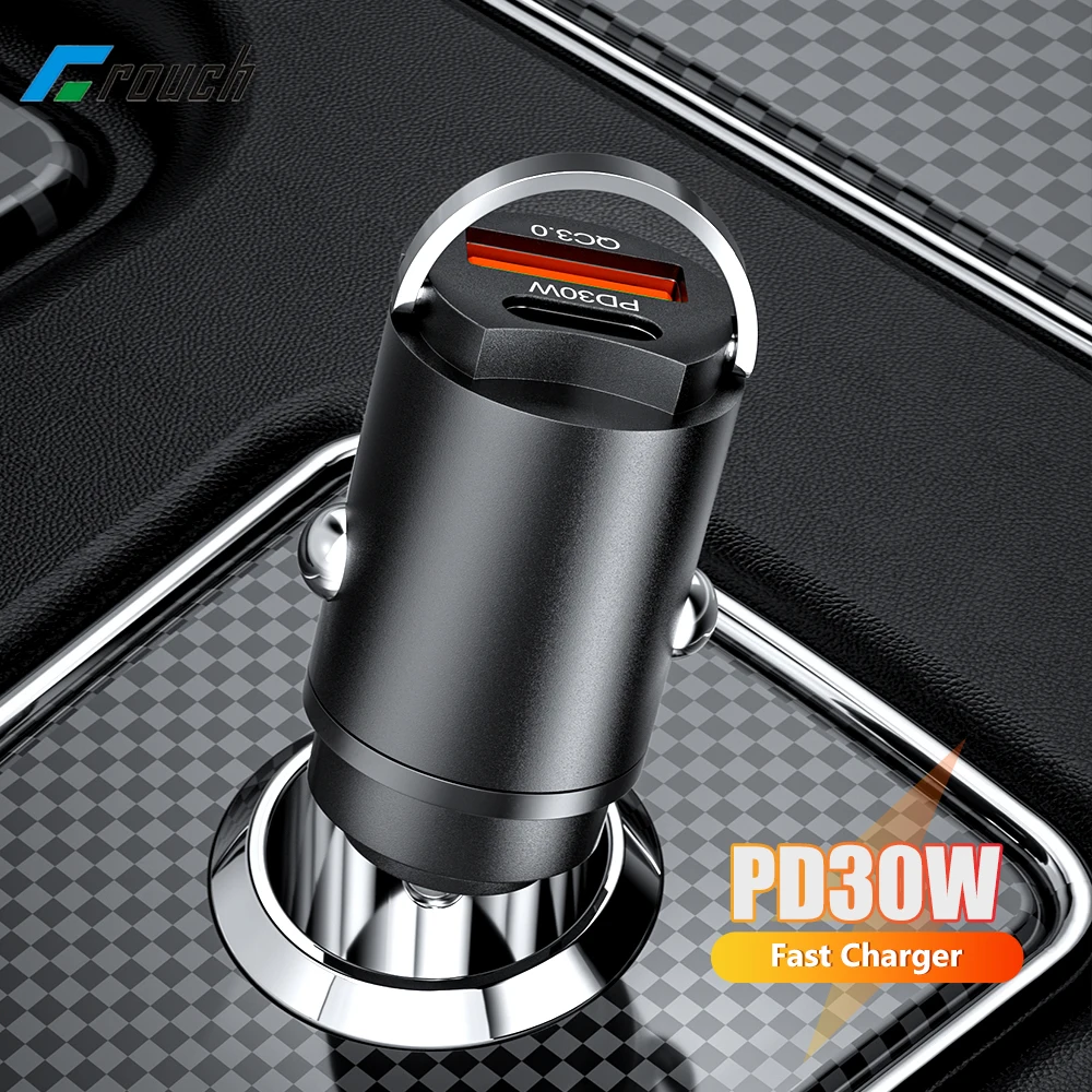 

Mini Car USB Charger PD30W QC3.0 USB Car Charger Type C Car Phone Charger Fast Charging Adapter For iPhone Samsung Huawei Xiaomi