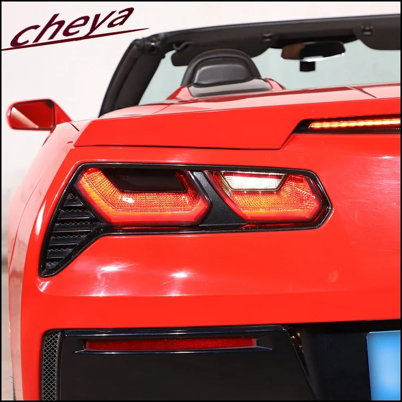 

ABS Car Rear Tail Light Rear fog lamps Blackout Cover Trim Sticker For Chevrolet Corvette C7 2014-2019 Car Accessories