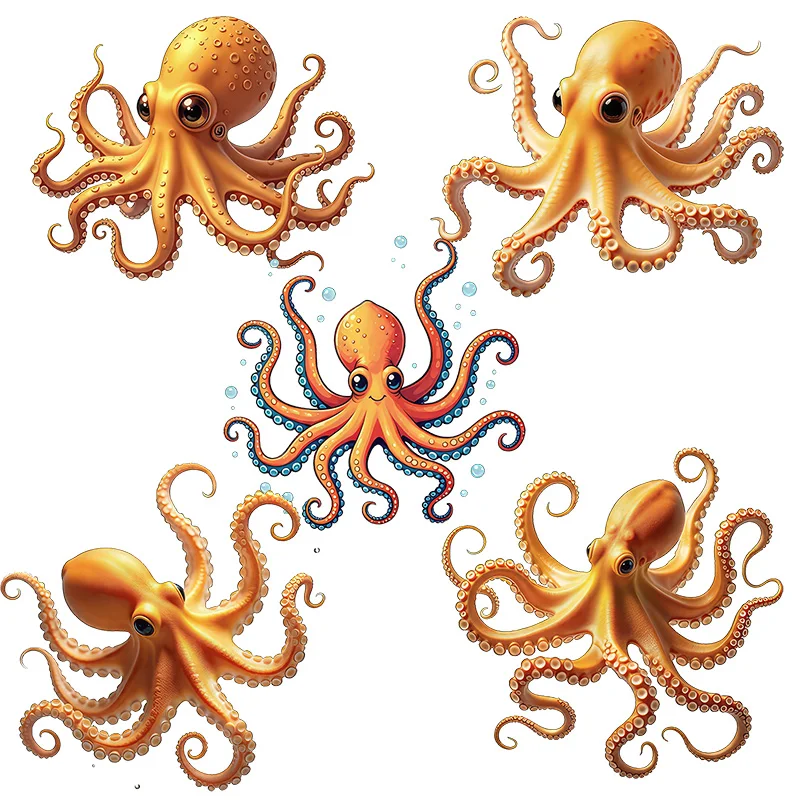 Three Ratels CG270 Golden Octopus Wall Stickers for Home Decoration funny Motorcycle decals