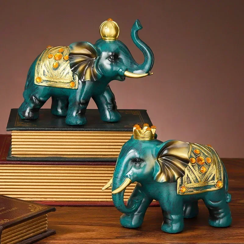 

Resin Elephant Statue Home Decor Object Ornaments Living Room Animal Desk Top Decorative Animal Ornaments Decoration Home