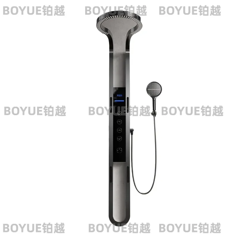 All Copper Digital Display Shower Set Waterfall Pressurized Rainfall Head Complete Bathroom Fixture Kit for Home Bath