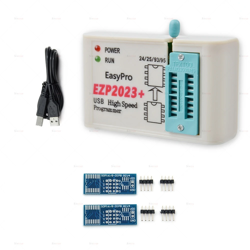 ABJG-EZP2023 USB SPI โปรแกรมเมอร์ 12 อะแดปเตอร์รองรับ 24 25 93 95 EEPROM Flash Bios Compiler สูงสุด