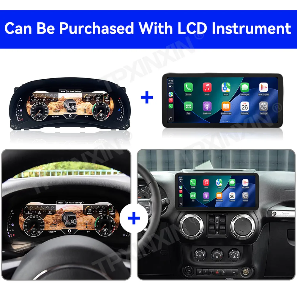 For Jeep Wrangler 2011~2018 Linux system Car dashboard + Qualcomm Android Radio Digital LCD Cluster Car Digital Dashboard Panel