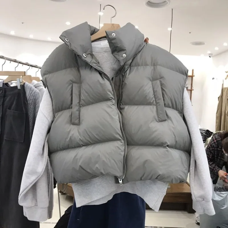 2024 Winter Long Sleeve Women Jacket Casual Chic Fashion Zipper Tops Stand Collar Loose Roupas Femininas