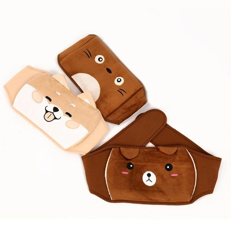 Cartoon Hot Water Bottle with Plush Cover and Wearable Waist Cover for Kids Adults Hand Feet Warmer Neck Shoulder