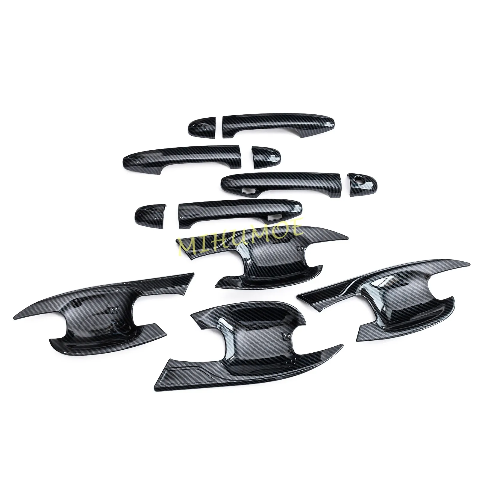 For Subaru Outback 2021 2022 2023 2024 2025 Carbon Fiber Car Door Handle Strip Cover + Bowl Cup Surrounds Trims Accessories view 3