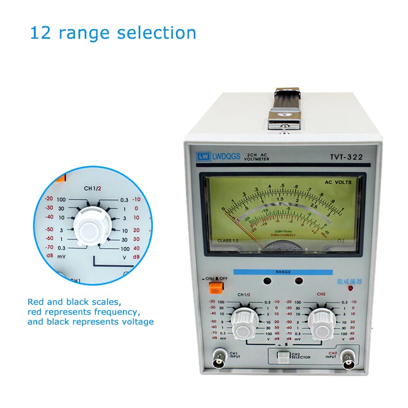 TVT-322 Pointer Voltage Measuring Instruments Dual Channel Milivoltmeter Double Needle Millivoltmeter New Design High Quality