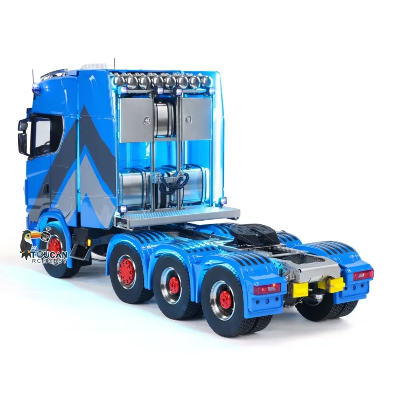Nuovo 770S 1/14 8x8 RC Trattore Camion Telaio In Metallo FAI DA TE Camion di Controllo Remoto ST8 Batteria Luce Suono Fumo Finito Auto Veicolo