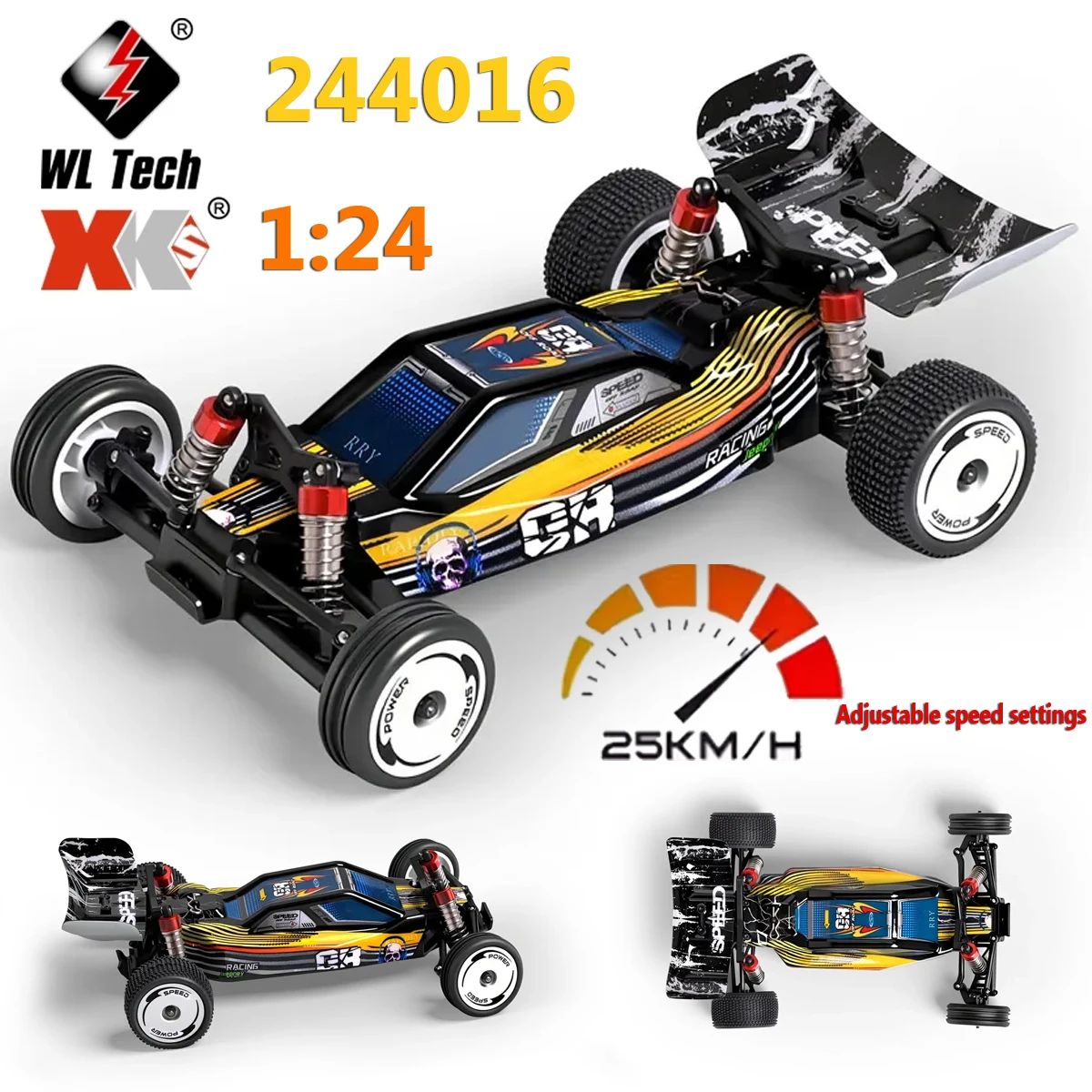 

WLtoys 244016 25KM/H High Speed Remote Control Car 1/24 Scale 2WD Drift Racing Toy 2.4G All Terrain Electric Christmas Gift