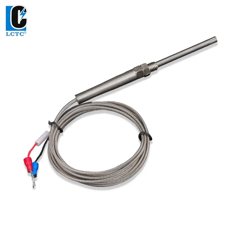 K E Type Probe M8*1.25mm High Temperature Metal Shielded Wire Temperature Sensor