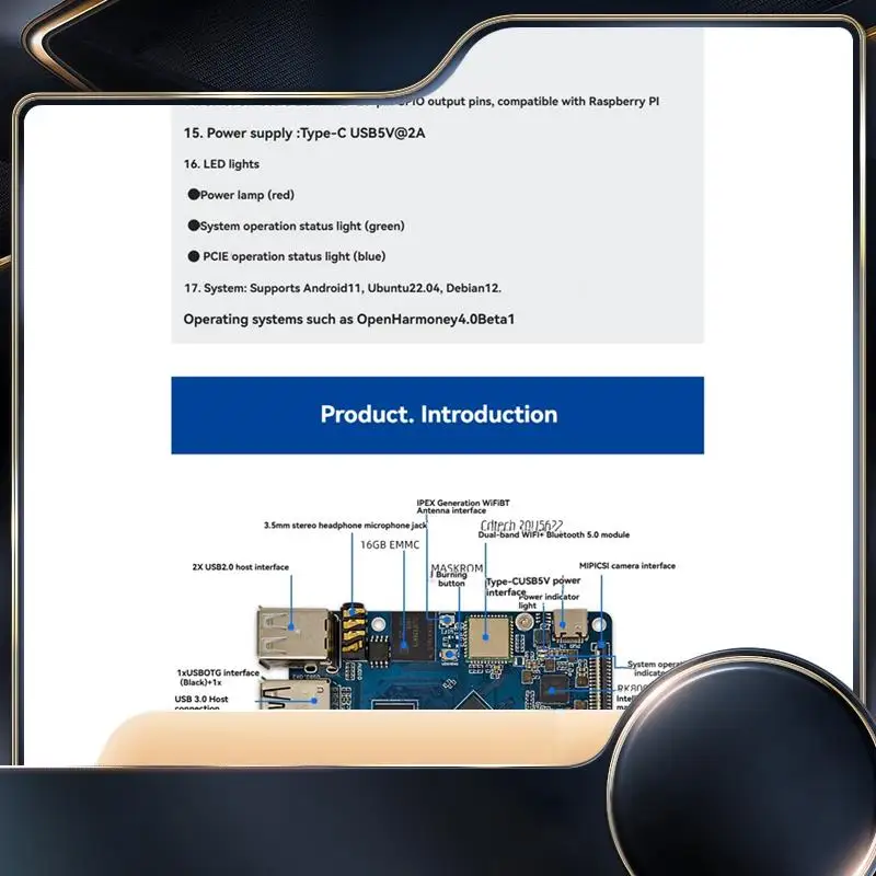 

RK3566 Development Board ARM Microcontroller 4K 60Fps Wifi-BT With Wired Network For Linux Android-N34R
