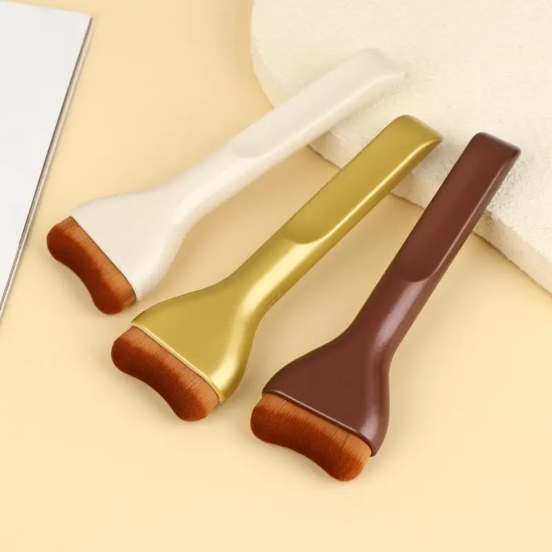 舌の形をしたメイクブラシ輪郭形成用タンニングリキッドファンデーションクリームブラッシュソフト毛多目的メイクツール日用