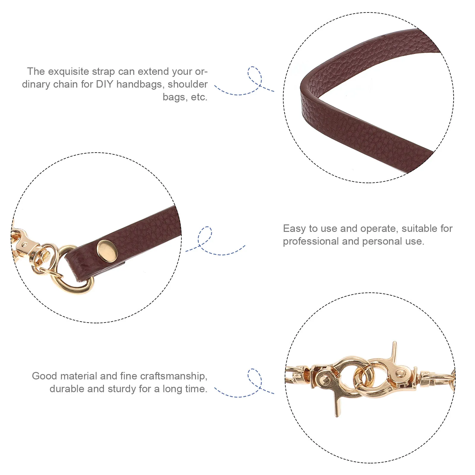 

2Pcs Bag Extension Strap Alloy Replacement Strap for DIY Handbags Shoulder Purses Cross Body Bags All-Match Bag