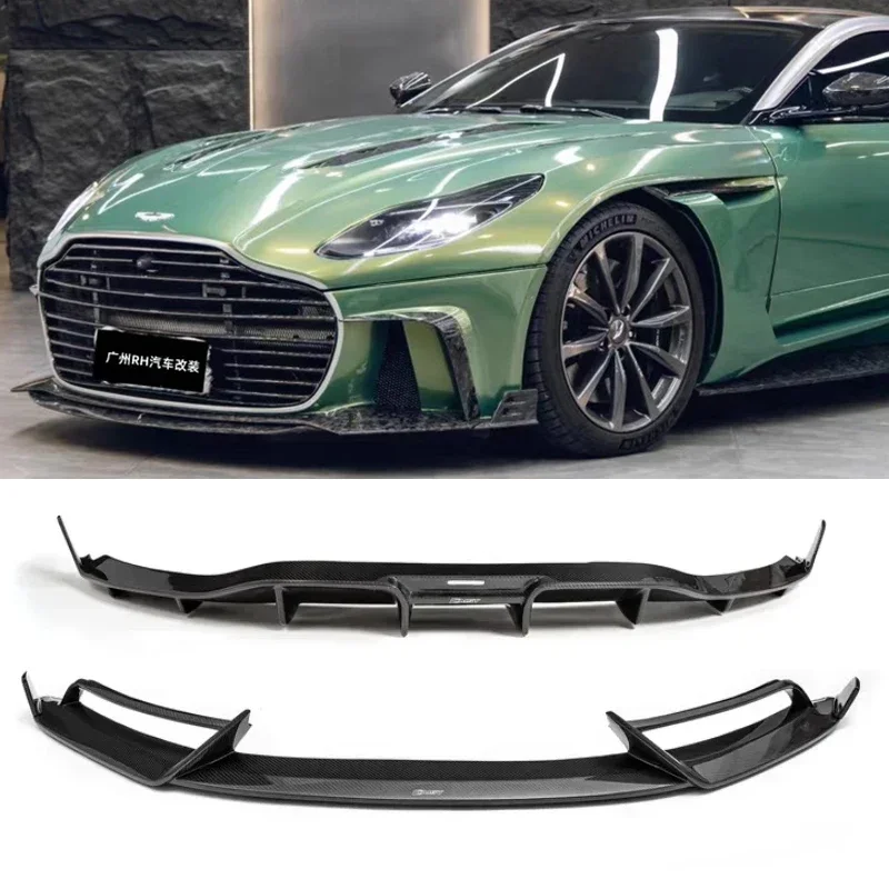 For Aston Martin DB11 2016-2023 Real Dry Carbon Fiber Bumper Front Splitters Lip Rear Trunk Diffuser Spoiler Cover Body Kit