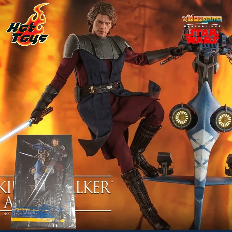 

HOT TOYS Original 1\6 Movable Doll TMS Series Star Wars Long War Anakin&motorcycle Set Action Figure Model Toys Gifts for Boys