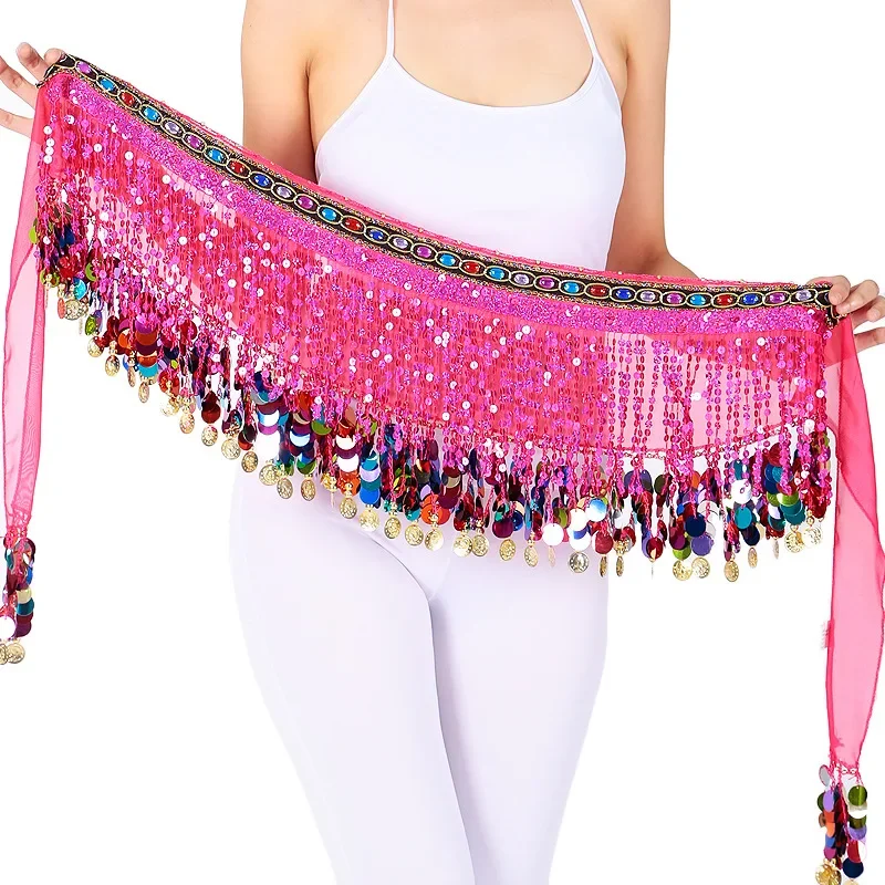 

Танец живота, бахрома, поясная цепочка, праздничное украшение, юбка с блестками, шарф, богемный костюм для выступлений