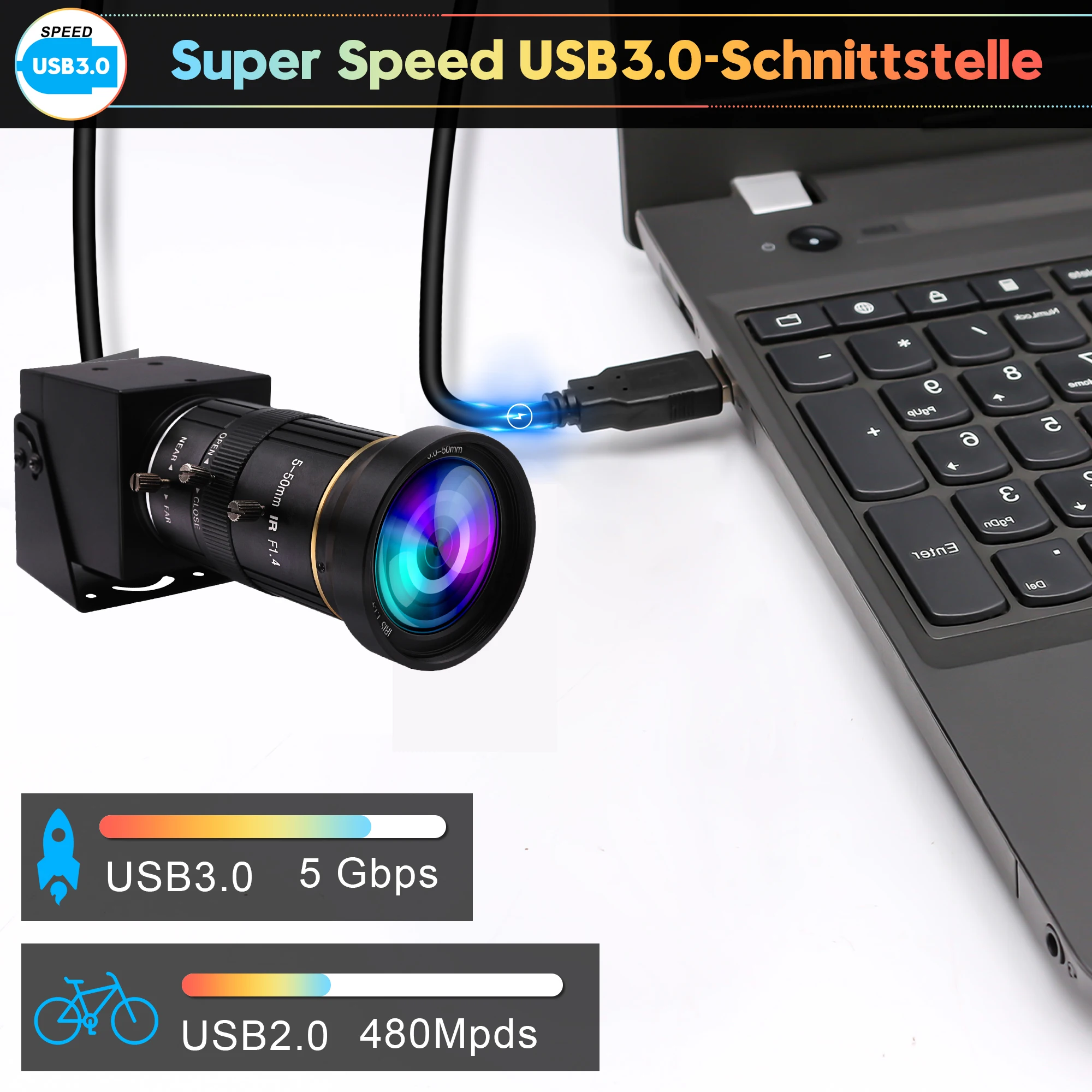 ELP 4K 60FPS HDMI USB3.0 ウェブカメラ
