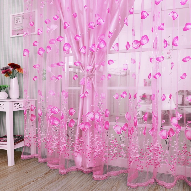 Modern Tulle Curtains For Living Room Purple Curtains For Children Bedroom Door Short Kitchen Window Curtains Kids Drape 971153