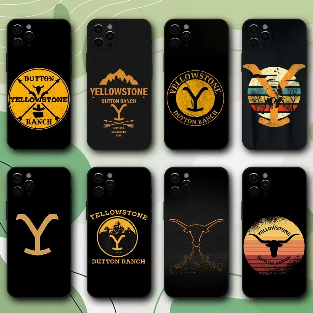 G-Yellowstone TV Series Phone Case For iPhone 16,15,14,13,12,11,Pro,X,XS,Max,XR,Plus,Mini Soft Black Cover