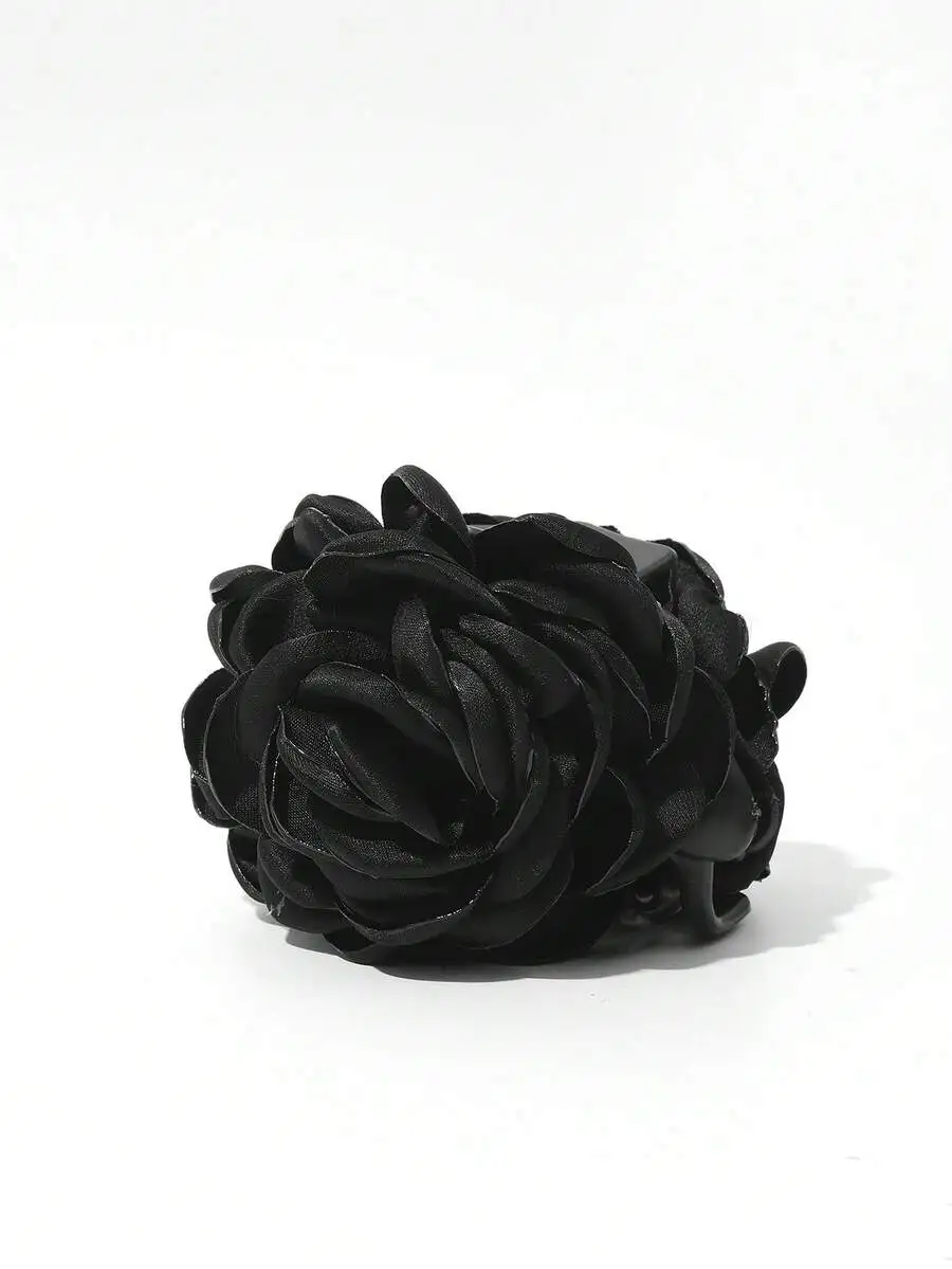 

Fabric Multi-Layer Rose Flower Large Hair Claw Clip For Women