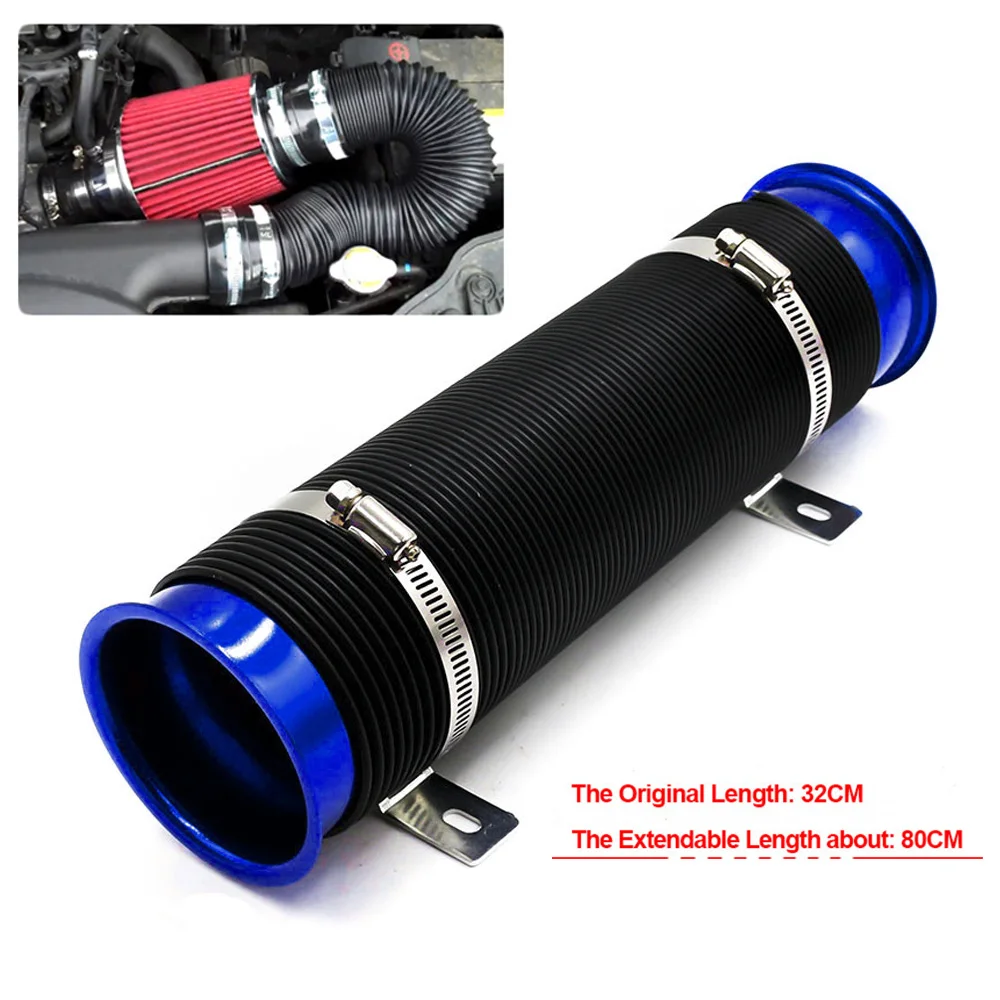 76MM Car Cold Air Turbo Intake Inlet Pipe Adjustable Flexible Duct Tube Hose Cold Feed Duct Pipe