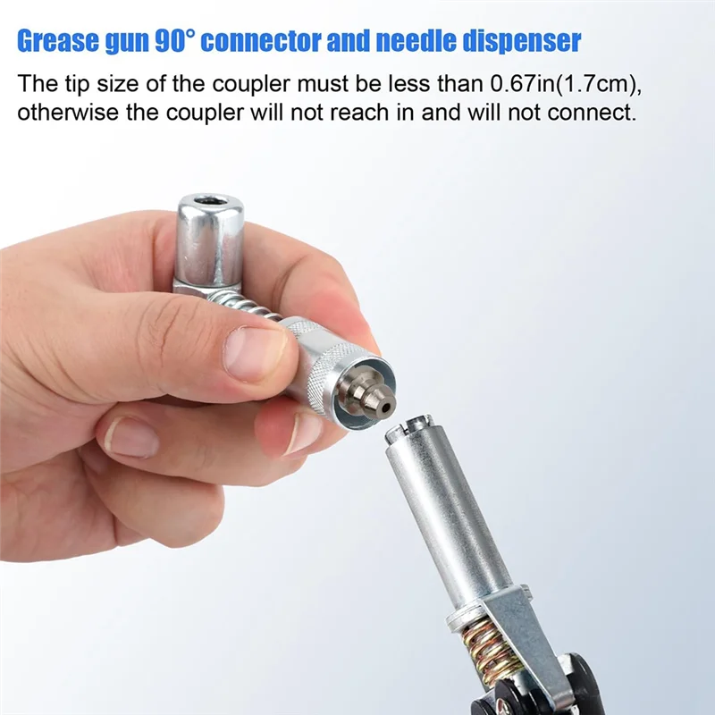 

WCS-5Pcs Grease Injector Needle Tip Kit, 90 Degree Grease Coupler Grease Fitting Nozzle
