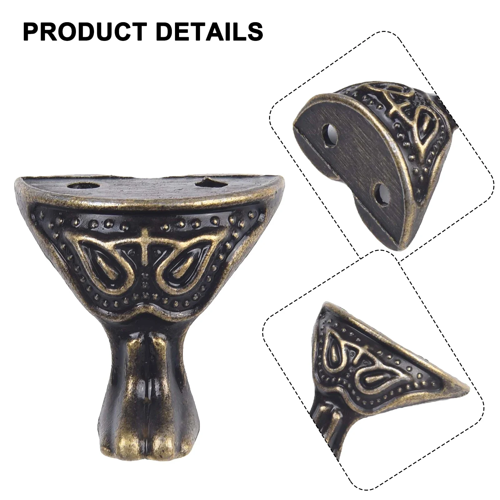 Box Legs Legs Home Office Less Rusty Vintage Pattern Design Decorate Boxes Matching Screws Box Feet Wooden Boxes