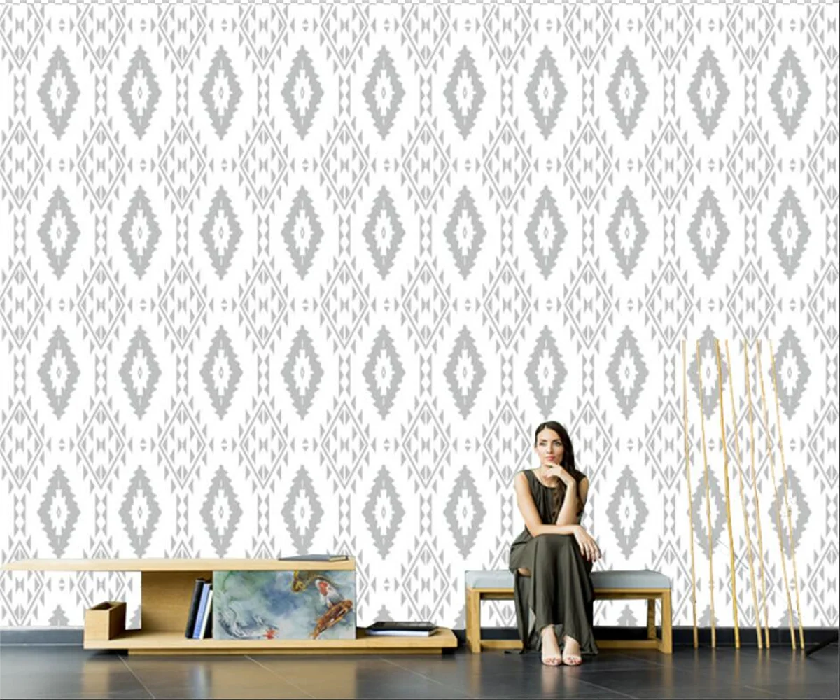 

Black and white geometric pattern Customized mural wall paper bedroom hotel background wall 3d wallpaper papel de parede