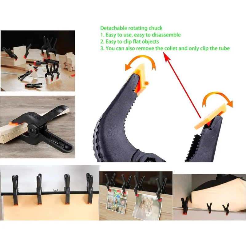 6/8/10/20PCS A-Type Clips, Photo Background Clips, Clothes Pegs, Strong Spring, Non-slip Jaws, Sturdy & Practical