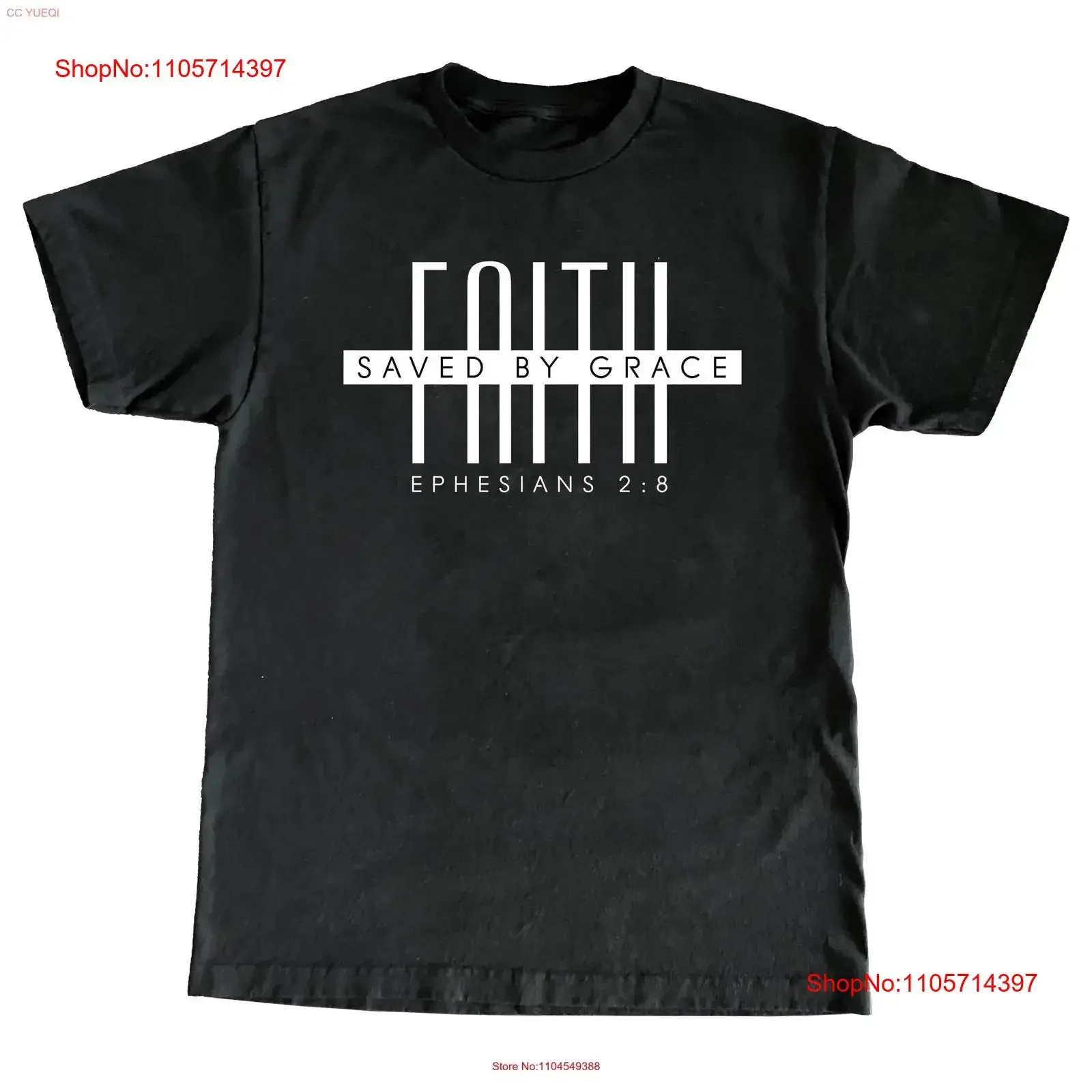 SAVED by GRACE through FAITH Black T Shirt vintage Washed streetwear graphic Breathable Comfortable fashion Unisex Slightly
