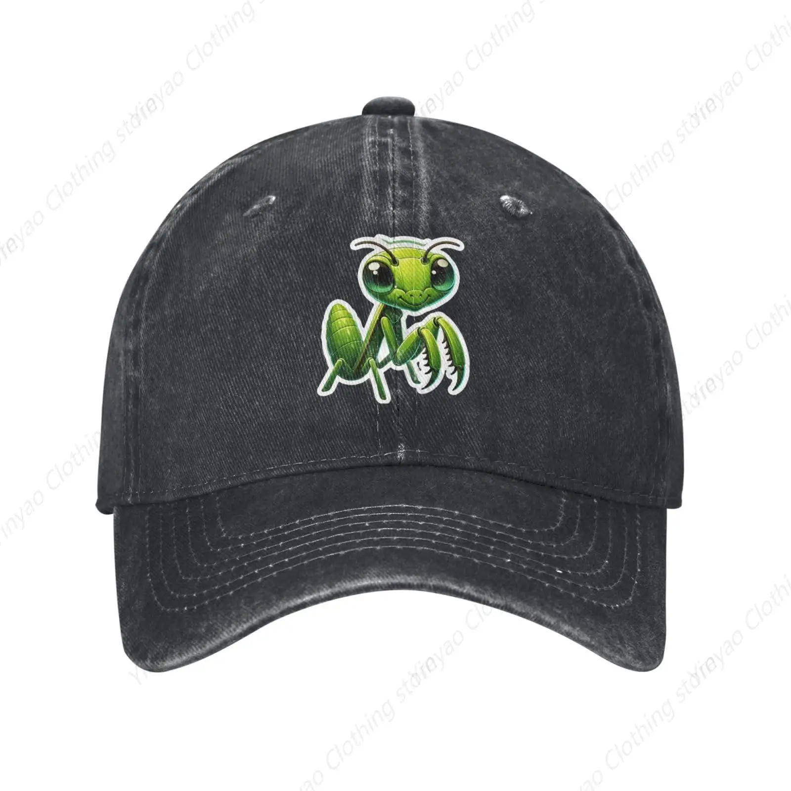 

Fun Mantis Insect Printed Baseball Hat Golf Dad Hat Retro Cotton Washed Baseball Hat Men's and Women's Gifts