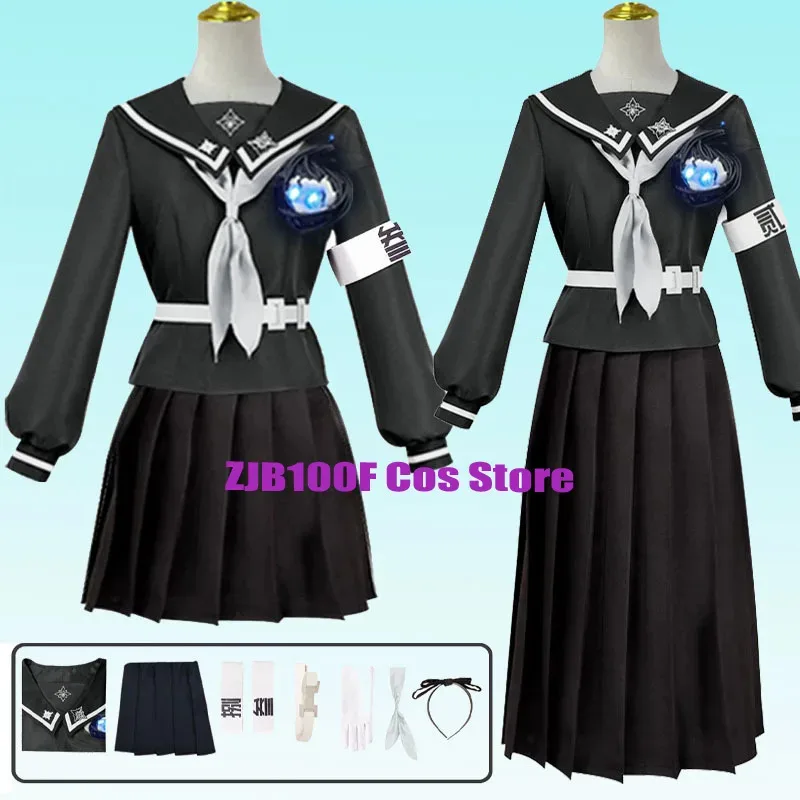 

The Hundred Amemiya Taemi Cosplay Anime Shizukahara Hiruko Costume Women Coat Dress Suit Line -Last Defense Academy Outfit