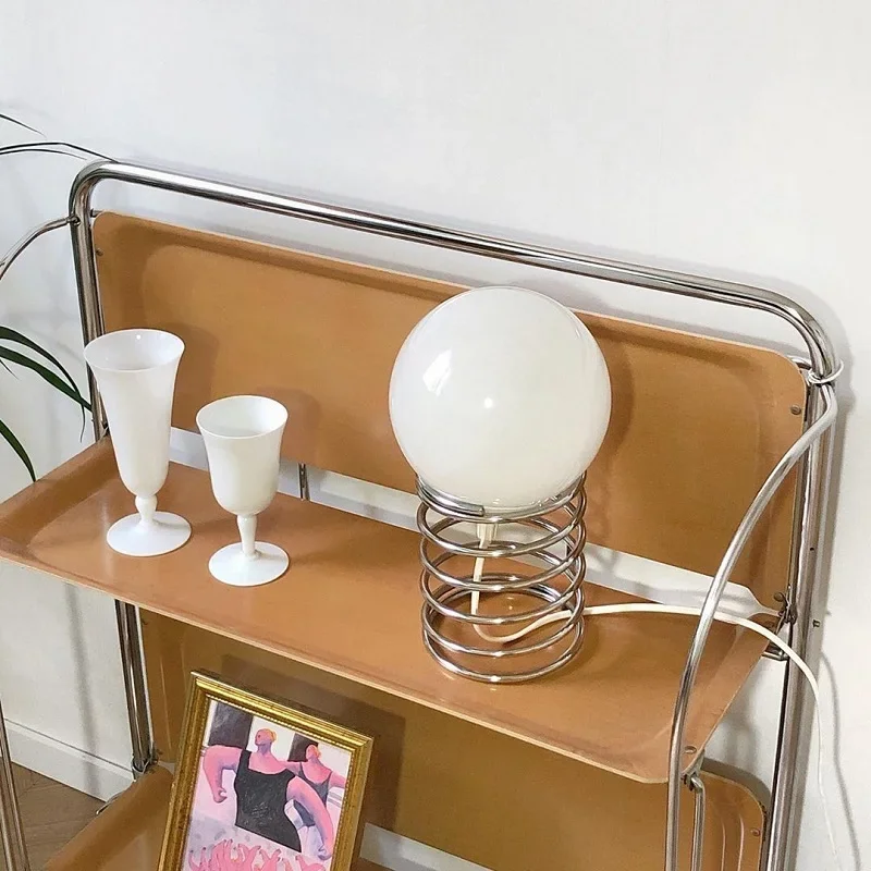 Ins Bauhaus Spring Table Lamp Vintage Nordic Modern Minimalist Homestay Glass Living Room Bedroom Bedside Lamp Drop Shipping