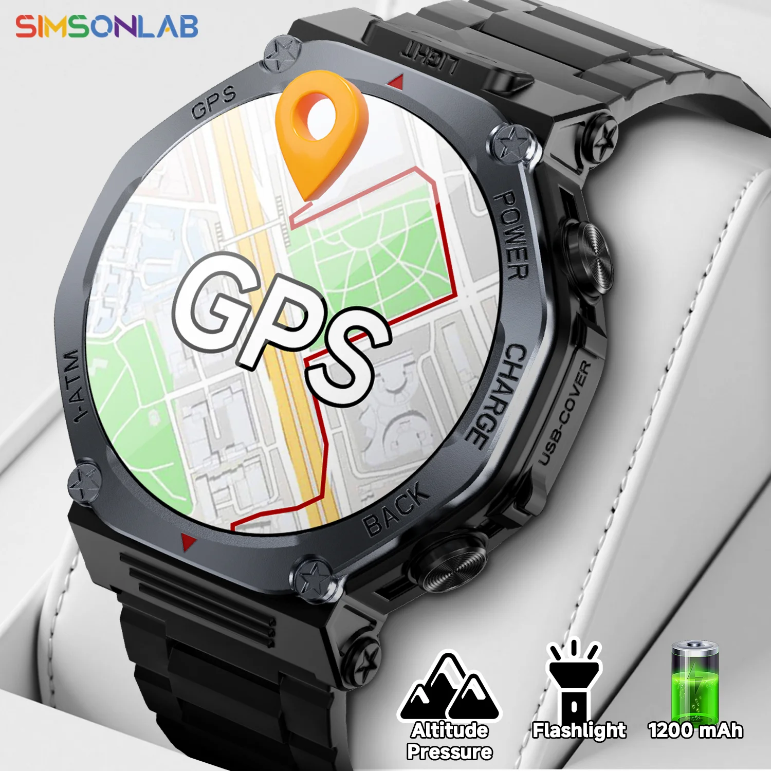 2025 New GPS Smartwatch for Android/IOS Voice Assistant 1200mAh Large Battery Wireless Call Strong Flashlight Sport Watch for Me