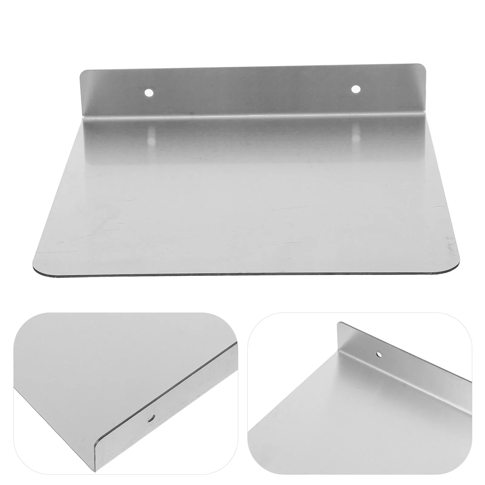 Heavy Duty Stainless Steel Floating Shelf L Shaped Wall Mounted Storage Rack Corner Shelf Smooth Surface 7.9x7.9inch Kitchen