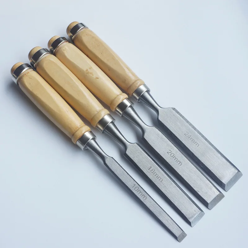 6/8/10/12mm 4 Pcs Wood Carving Chisels Set DIY Auxiliary Tools Professional for Woodworking with Ergonomic Wood Carving Tools