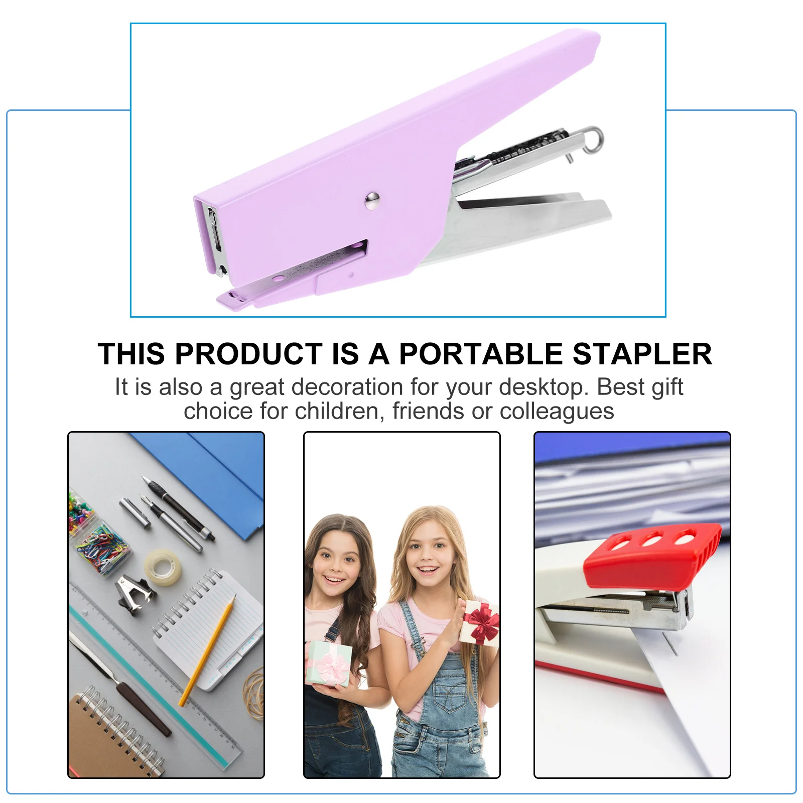 Metal Hand Heavy Duty Large Capacity Office Stapler For Desk Teacher Student Portable Stapler Reusable Stationery