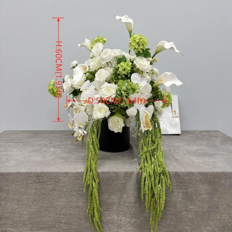 Wholesale Wedding 50cm Flower Arrangement High Quality Green Ball Flowers Wedding Decoration Flowers Artificial Reality