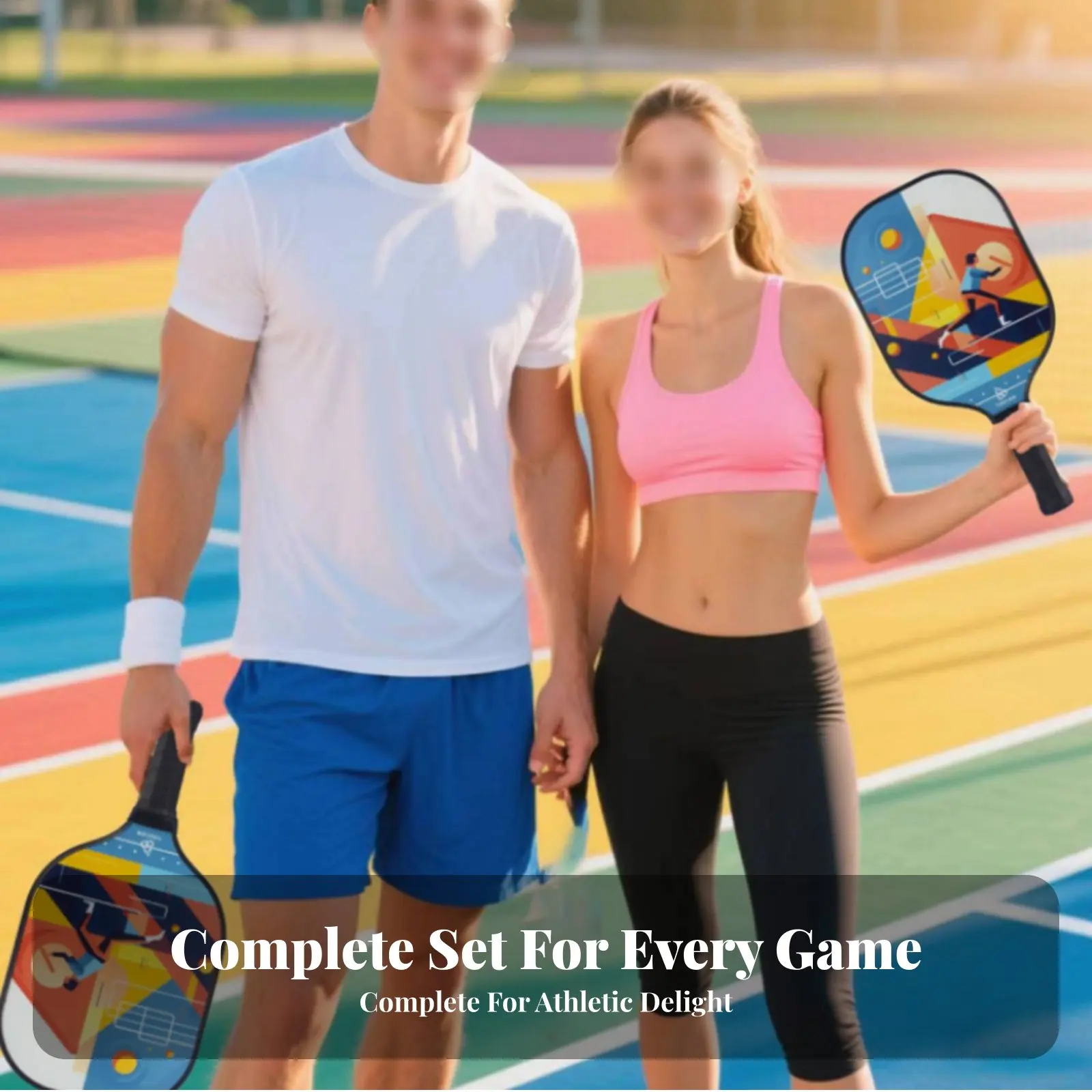 

Pickleball Paddle Lightweight Fiberglass Pickleball Racket Hexagonal Interior Paddle Shock Absorption Fast Bounce for Women