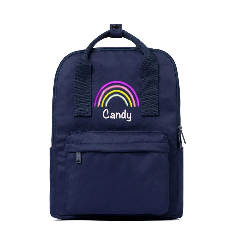 Personalised Rainbow Backpack Colorful ANY NAME Back To School Bag Backpack Kids Nursery Toddler Rucksack