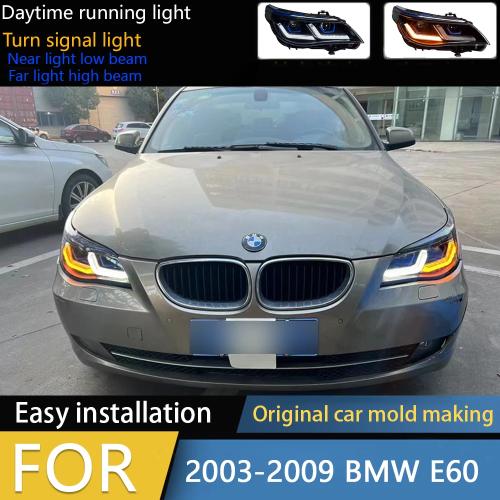 

Автомобильный Стайлинг Фара для BMW E60 2003-2009 523i 530i Светодиодная фара «ангельские глазки» DRL Hid Bi Xenon Автоаксессуары