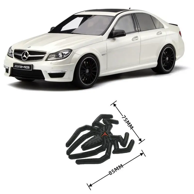 

2pc 3D Metal Black Widow Spider Logo Car Sticker For mercedes w204 w168 w169 w245 w246 w203 s204 cl203 a209 c209 w414 w639 w638