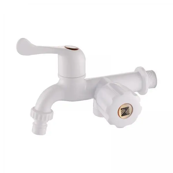 Wall Mounted Washing Machine Water Faucet Tap with Dual Outlet for Garden Bathroom Kitchen Hose