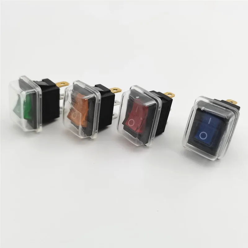 5Pcs KCD1 3Pin LED Light Boat Car Rocker Switch 6A/10A 250V/125V AC Red Yellow Green Blue  220V