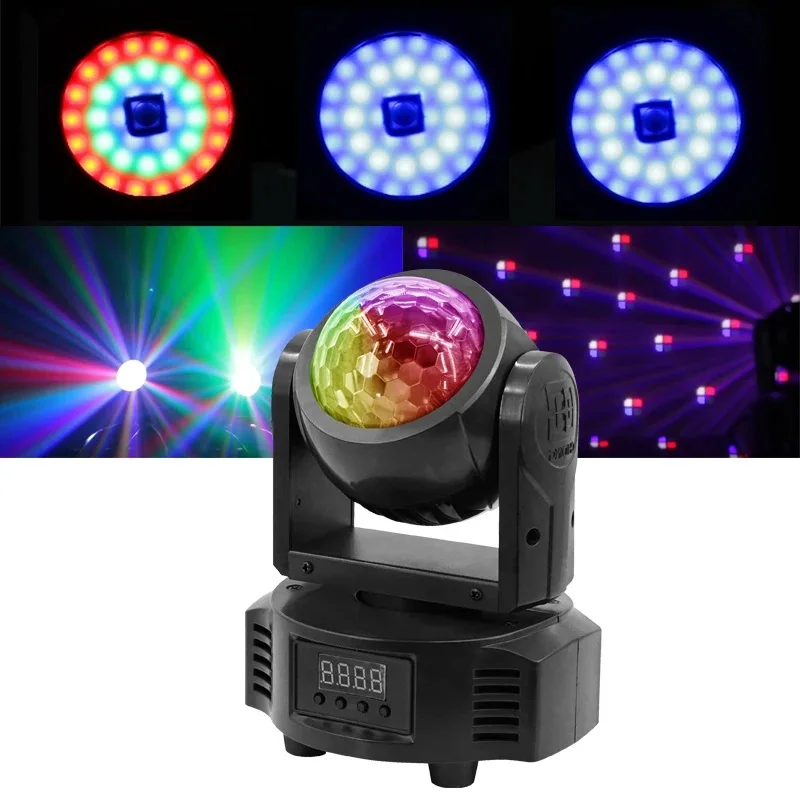 Imagem -01 - Movendo a Cabeça dj Disco Party Luzes Laser Dupla Face Luz Efeito de Palco Dmx512 Som Ativado Controle 40w 3in 1 movendo a cabeca dj disco party luzes laser dupla face luz efeito de palco dmx512 som ativado controle 40w 3in 1 01
